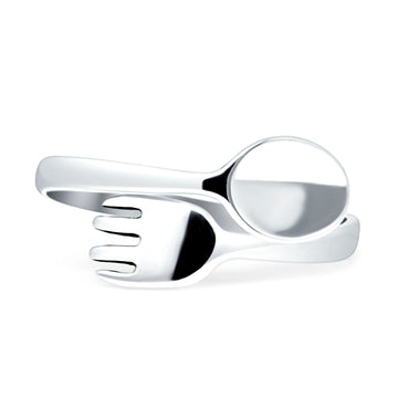 Spoon & Fork Ring Oxidized 925 Sterling Silver Wholesale